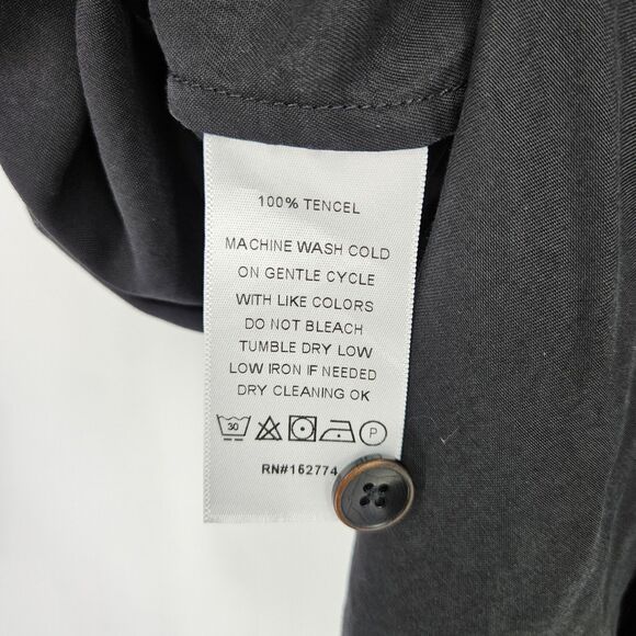 Trient Shirt Mens Large Tencel Camp Button Up Guitar Embroidery Luxury Apparel - Picture 4 of 11